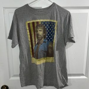 Chuck Norris w/ American flag tee